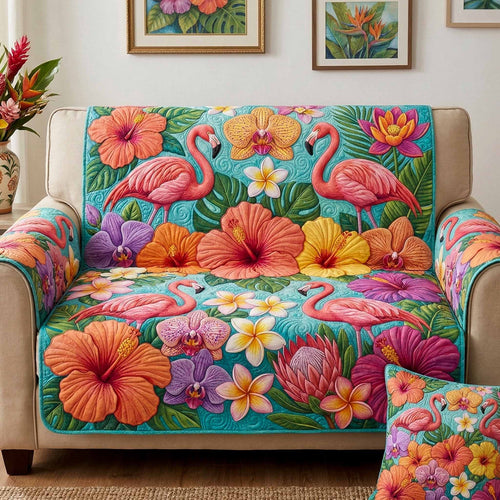 Sunset Tropic Quilted Sofa Cover NCU0XD2608