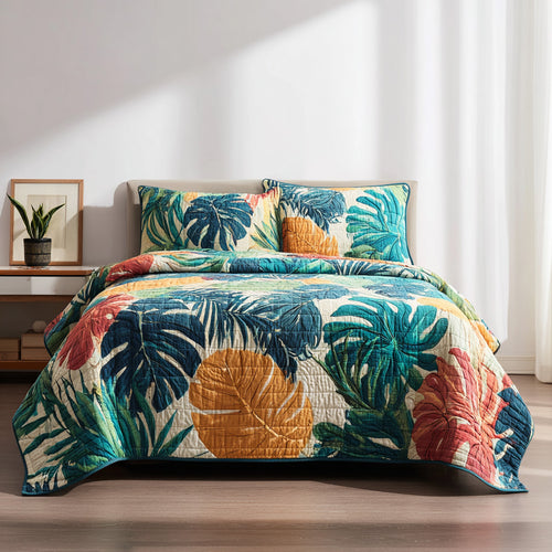 Sunset Tropics 3-Piece Quilted Bedding Set NCU0VL3443