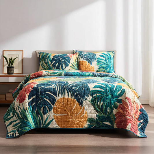 Sunset Tropics 3-Piece Quilted Bedding Set NCU0VL3443