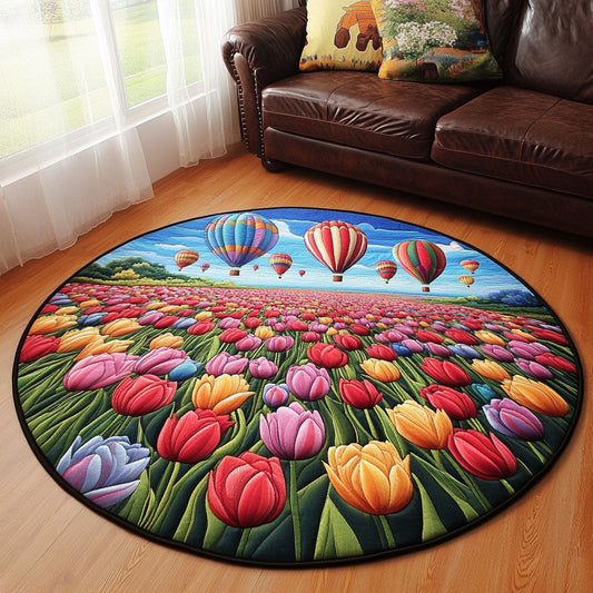 Sunset Tulips Quilted Round Mat NCU0NT6820