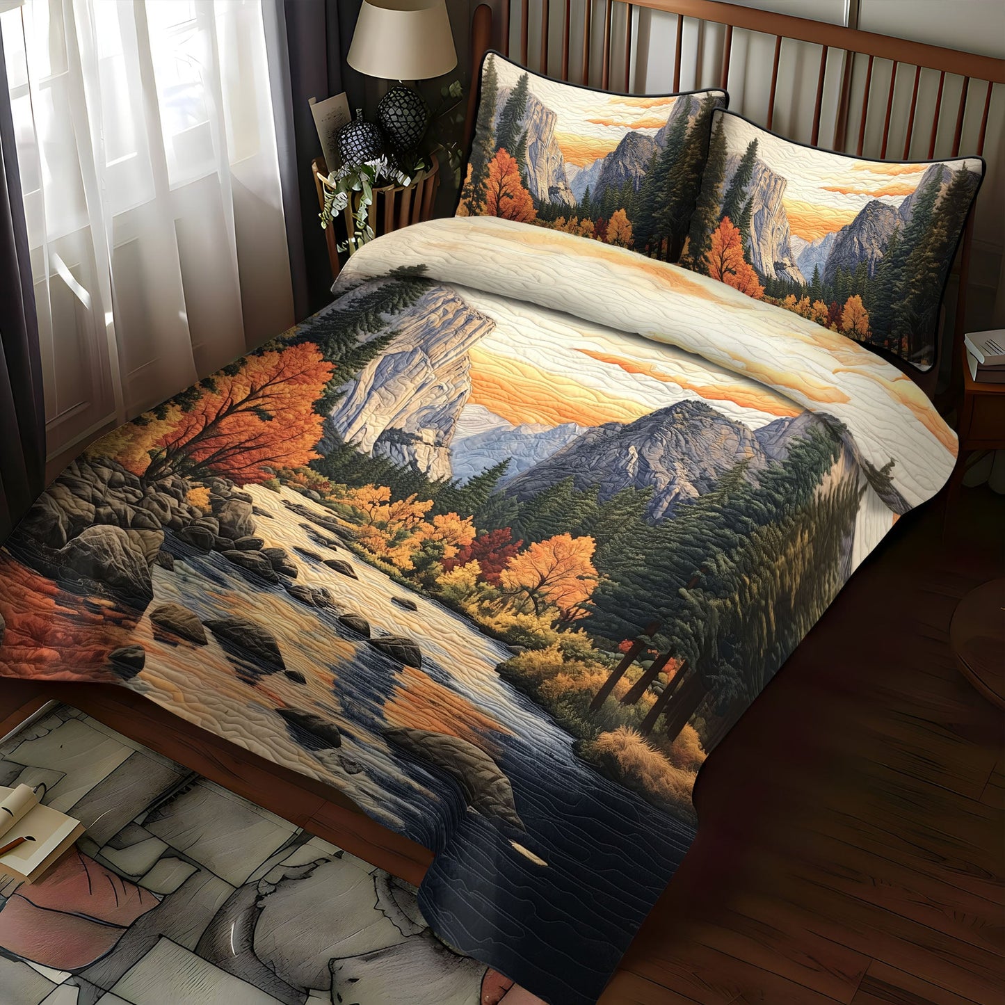 Sunset Valley 3-Piece Quilted Bedding Set NCU0PT6289