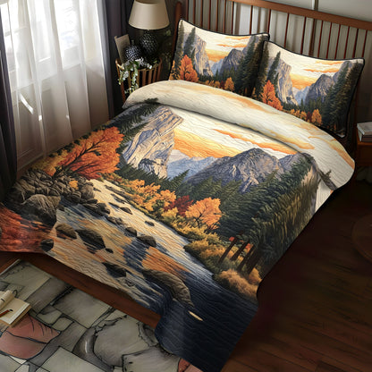 Sunset Valley 3-Piece Quilted Bedding Set NCU0PT6289