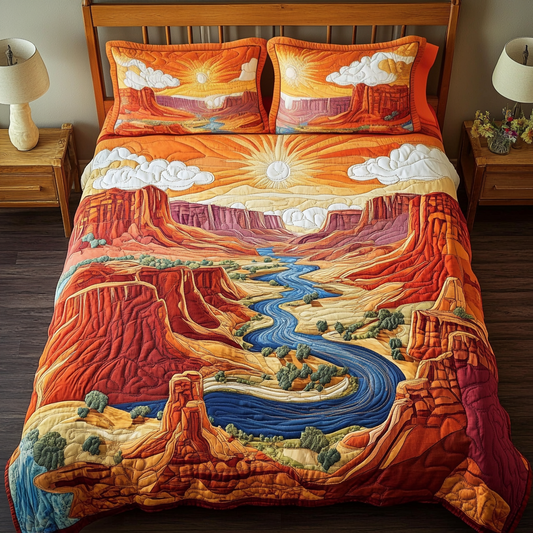Sunset Valley 3-Piece Quilted Bedding Set NCU0VH4358