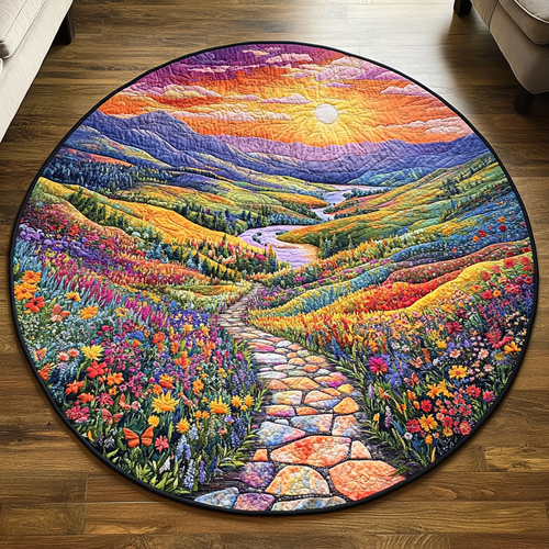 Sunset Valley Path Quilted Round Mat NCU0VL1269