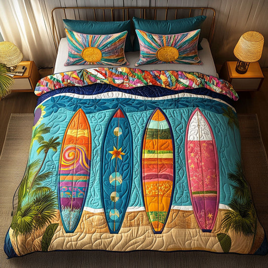 Sunset Vibes 3-Piece Quilted Bedding Set NCU0NT5278