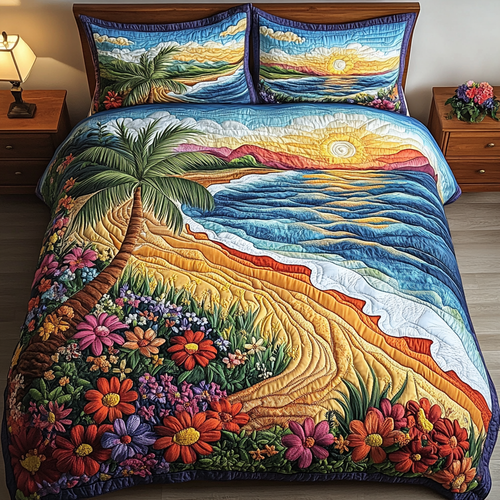 Sunset Vibes 3-Piece Quilted Bedding Set NCU0VL1964