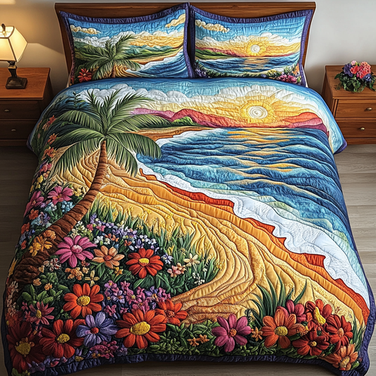 Sunset Vibes 3-Piece Quilted Bedding Set NCU0VL1964