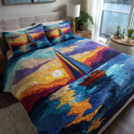Sunset Voyage 3-Piece Quilted Bedding Set NCU0TV019