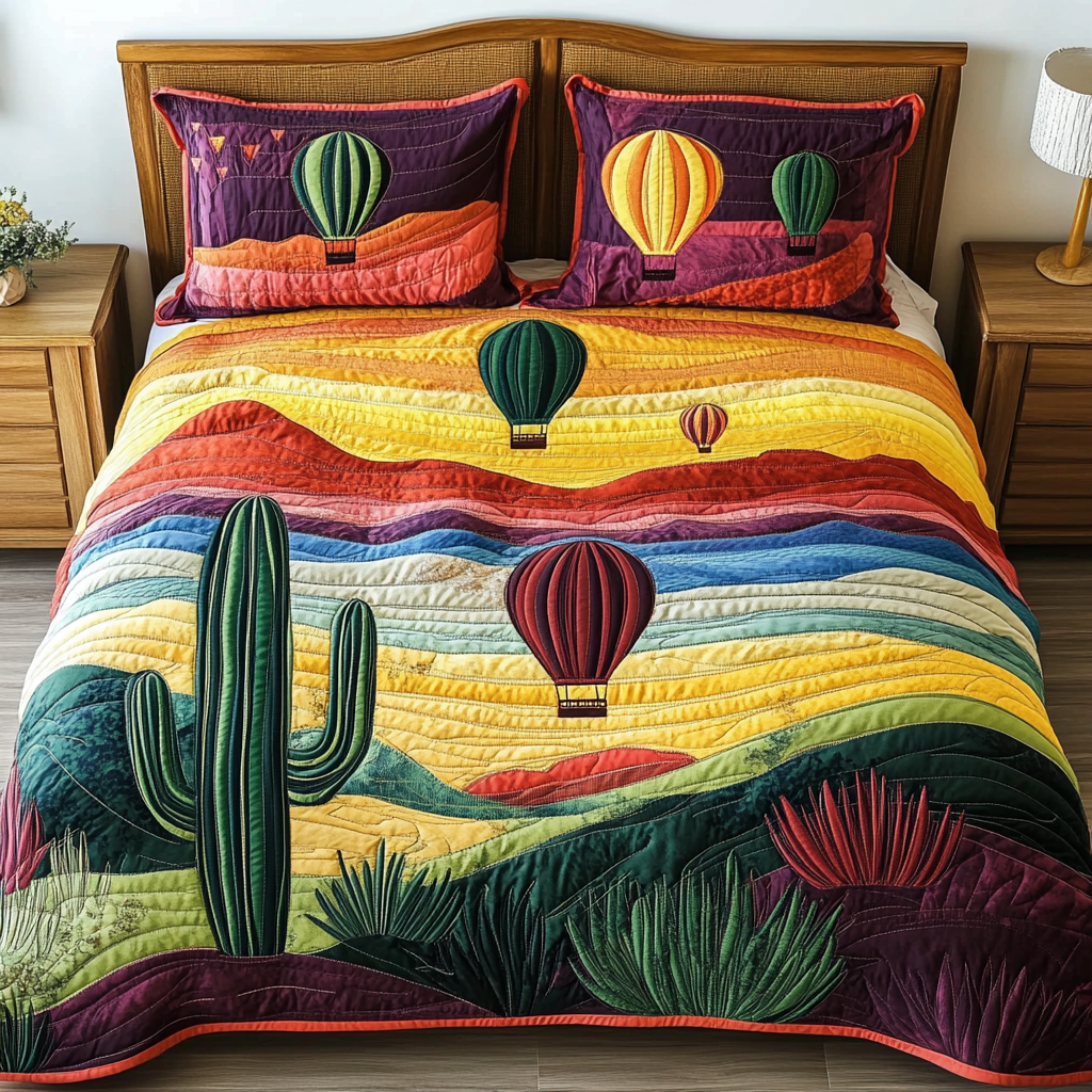 Sunset Voyage 3-Piece Quilted Bedding Set NCU0VL2261