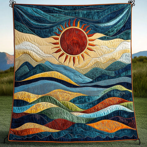 Sunset Waves Quilted Blanket NCU0NT4243