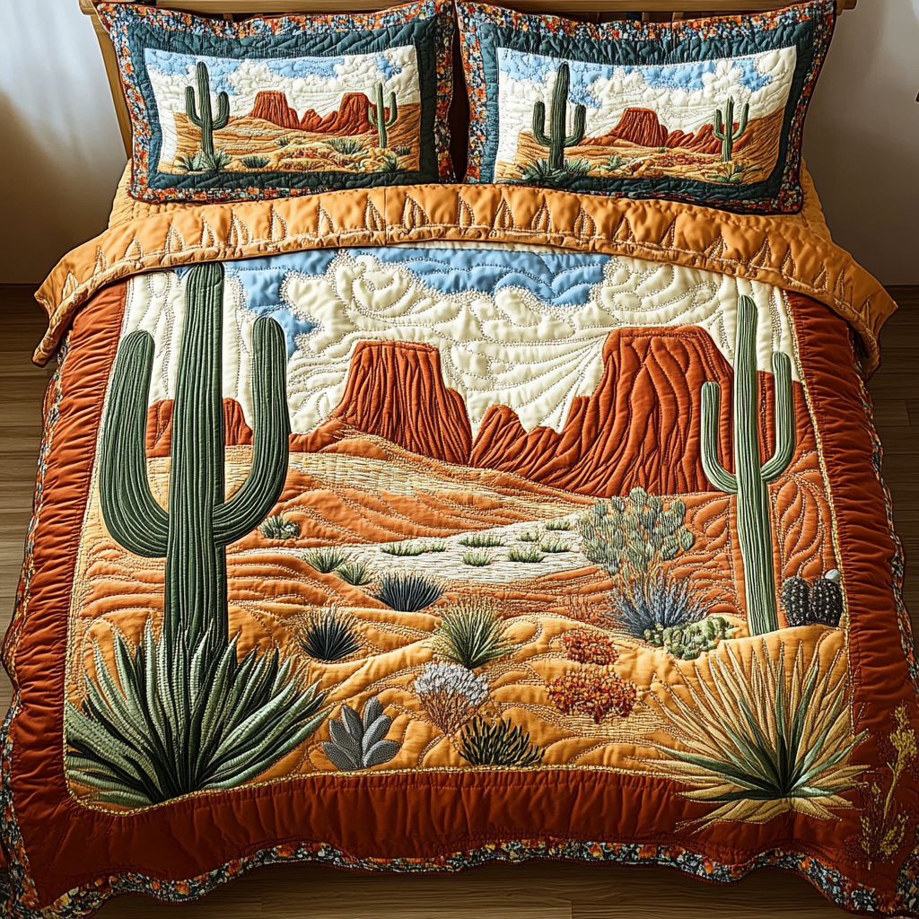 Sunset Way 3-Piece Quilted Bedding Set NCU0DK9762