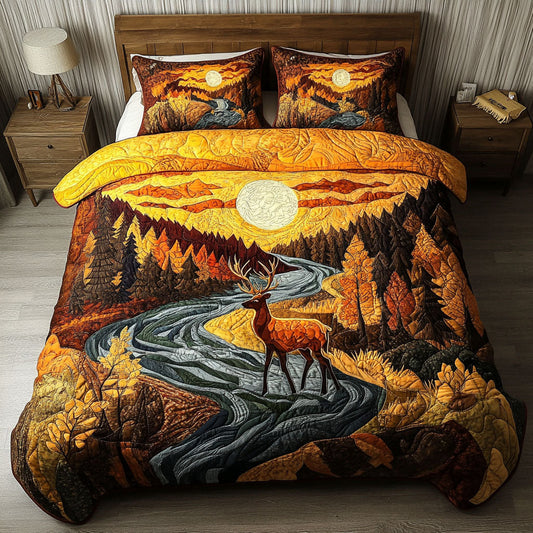 Sunset Wilderness 3-Piece Quilted Bedding Set NCU0PT3456