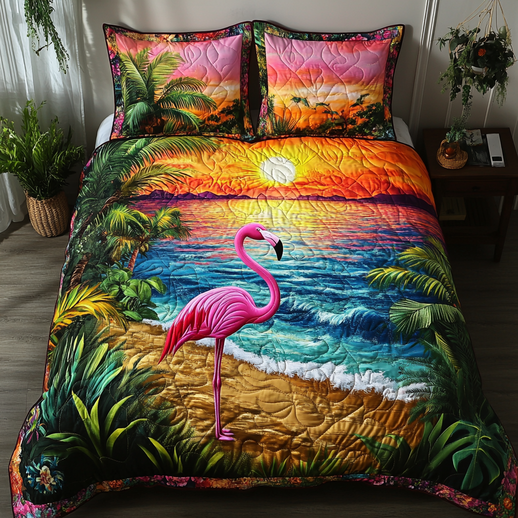 Sunset Wings 3-Piece Quilted Bedding Set NCU0DK6793