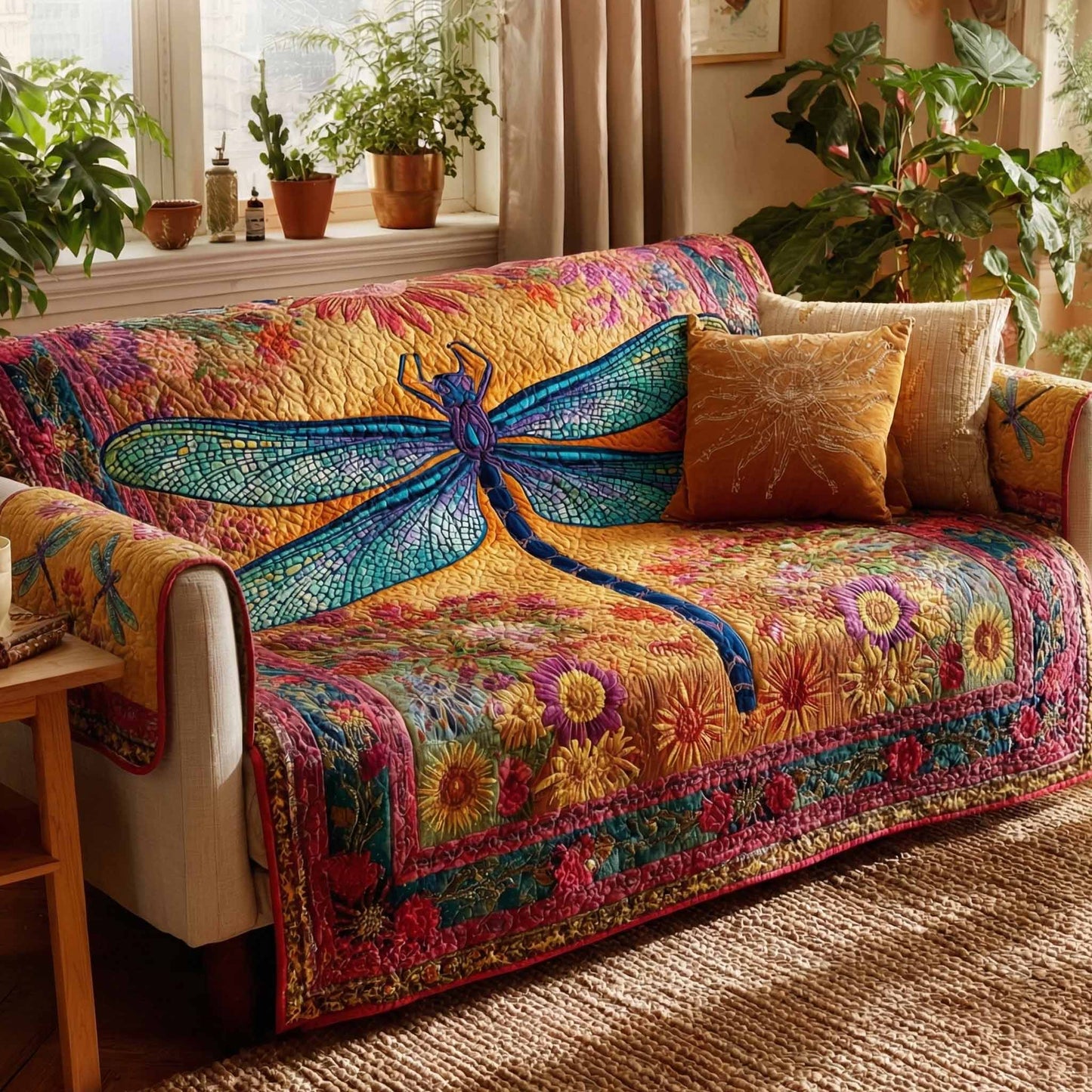 Sunset Wings Quilted Sofa Cover NCU0XD2350
