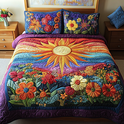 Sunshine Bliss 3-Piece Quilted Bedding Set NCU0VH2672