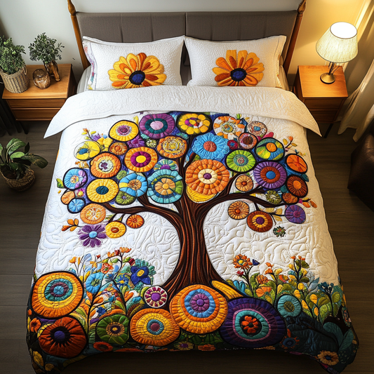 Sunshine Bloom 3-Piece Quilted Bedding Set NCU0VH2585