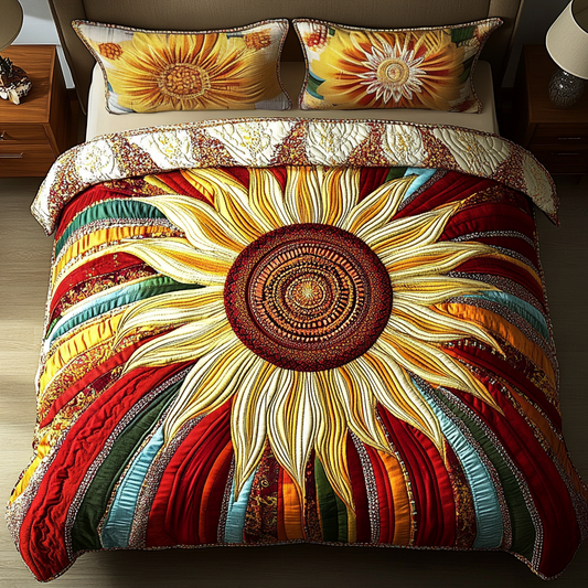 Sunshine Charm 3-Piece Quilted Bedding Set NCU0DK4034