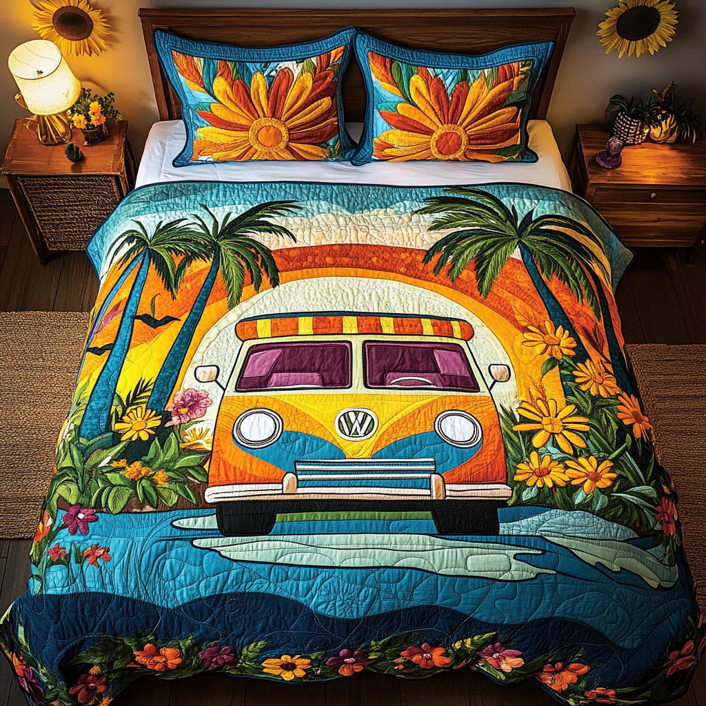 Sunshine Cruise 3-Piece Quilted Bedding Set NCU0VL1817