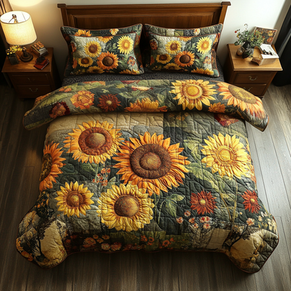 Sunshine Harvest 3-Piece Quilted Bedding Set NCU0DV3125