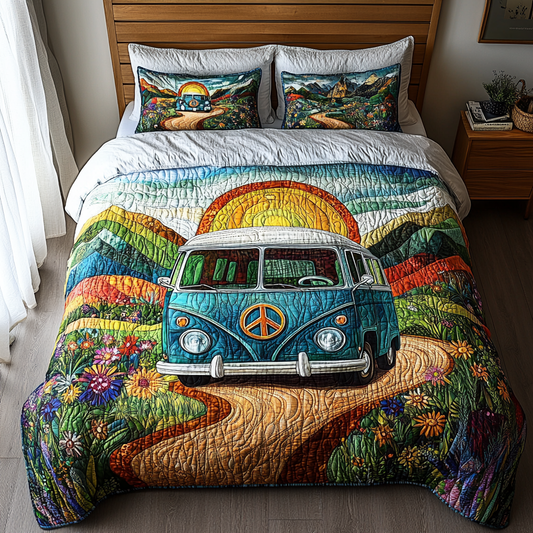 Sunshine Journey 3-Piece Quilted Bedding Set NCU0DV4152