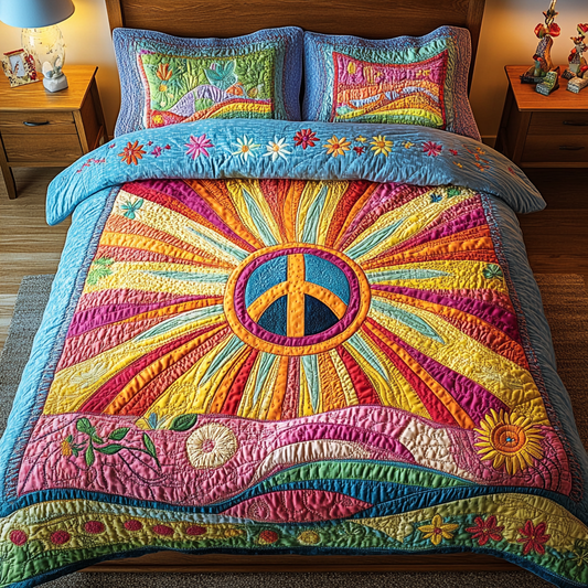 Sunshine Meadow 3-Piece Quilted Bedding Set NCU0VL1147