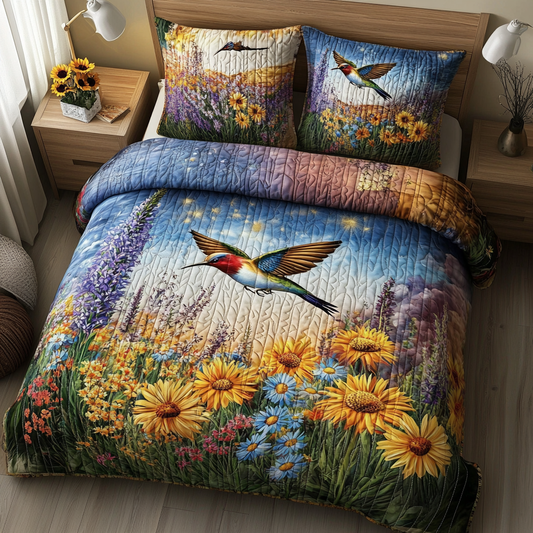 Sunshine Meadow 3-Piece Quilted Bedding Set NCU0VL972
