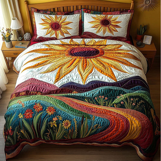 Sunshine Meadow Bliss 3-Piece Quilted Bedding Set NCU0PT4486