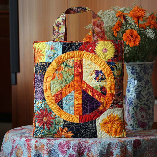 Sunshine Peace Quilted Tote Bag NCU0NT8568