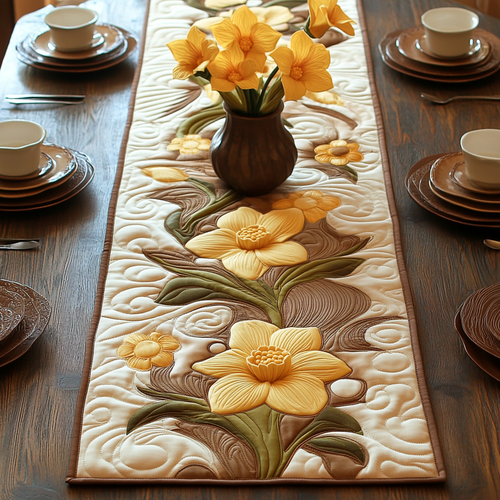 Sunshine Petals Quilted Table Runner NCU0DV4173