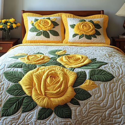 Sunshine Rose 3-Piece Quilted Bedding Set NCU0DV5149
