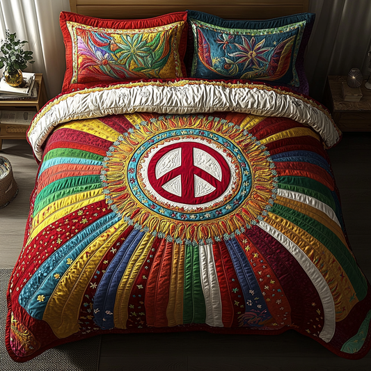 Sunshine Serenity 3-Piece Quilted Bedding Set NCU0VL1162