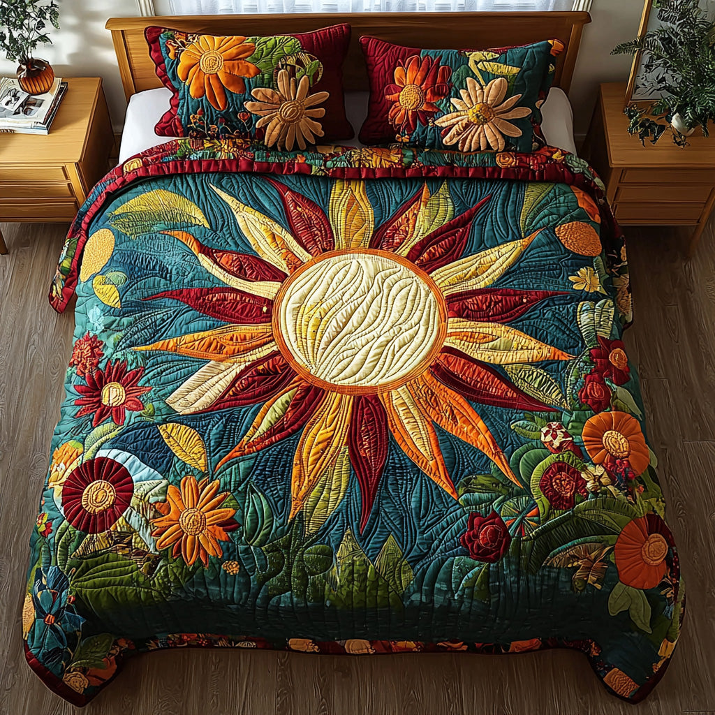 Sunshine Soul 3-Piece Quilted Bedding Set NCU0DV7355