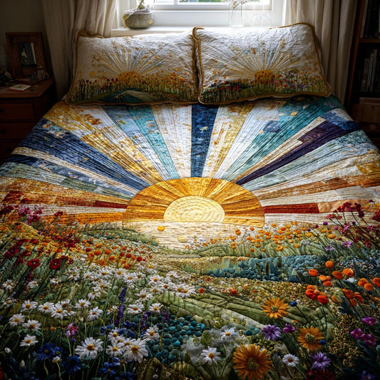 Sunshine Soul 3-Piece Quilted Bedding Set NCU0DV9279