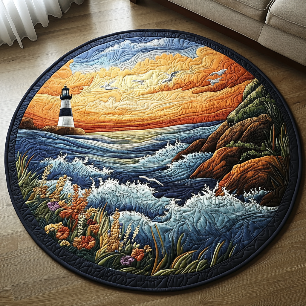 Surf Bloom Quilted Round Mat NCU0DV5743