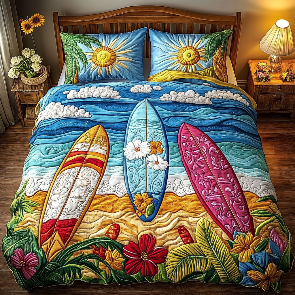 Ocean 3-Piece Quilted Bedding Set NCU0VT142