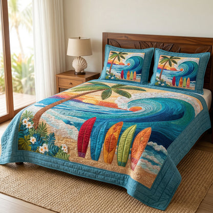 Surf Up 3-Piece Quilted Bedding Set NCU0NT12720