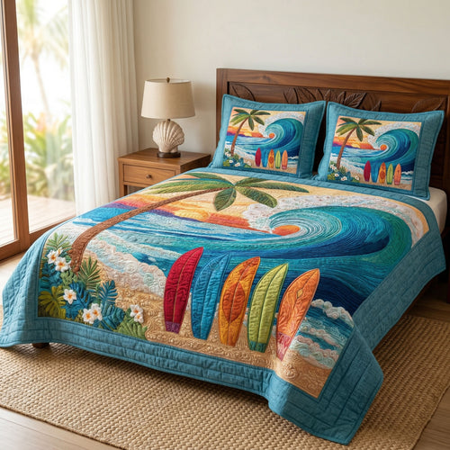 Surf Up 3-Piece Quilted Bedding Set NCU0NT12720