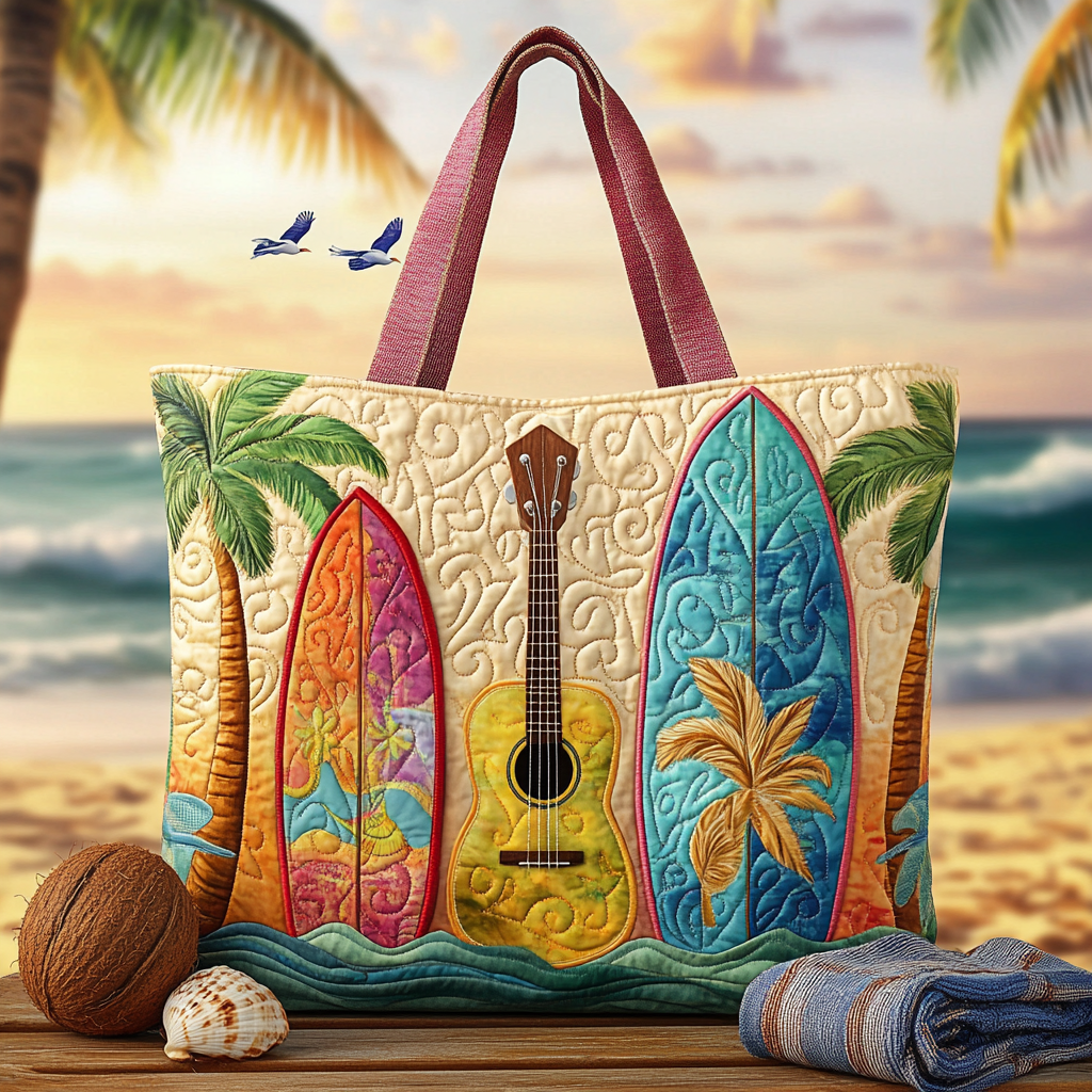 Surf and Sound Quilted Tote Bag NCU0VL2679