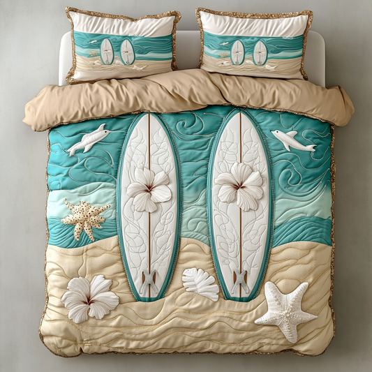 Surfer Paradise 3-Piece Quilted Bedding Set NCU0DK5868