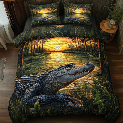 Swamp King 3-Piece Quilted Bedding Set NCU0PT6634
