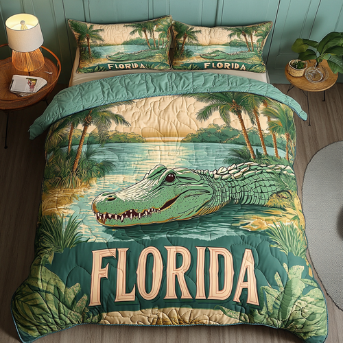 Swamp King 3-Piece Quilted Bedding Set NCU0VH4244