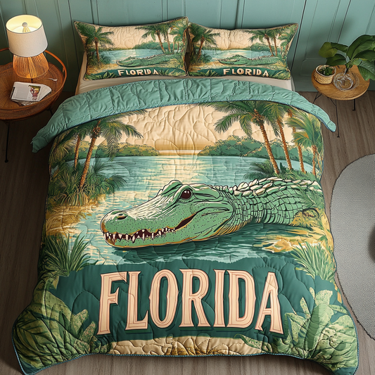 Swamp King 3-Piece Quilted Bedding Set NCU0VH4244