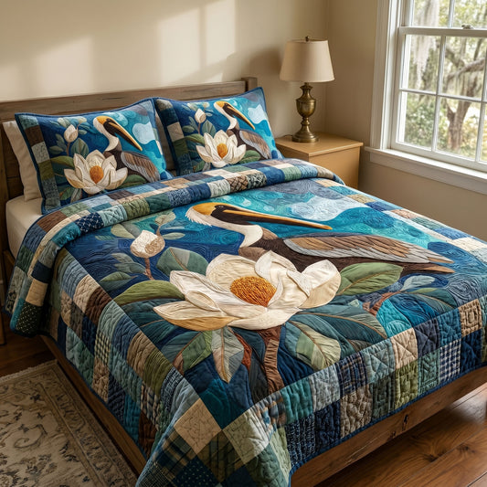 Swamp Life 3-Piece Quilted Bedding Set NCU0NT12769