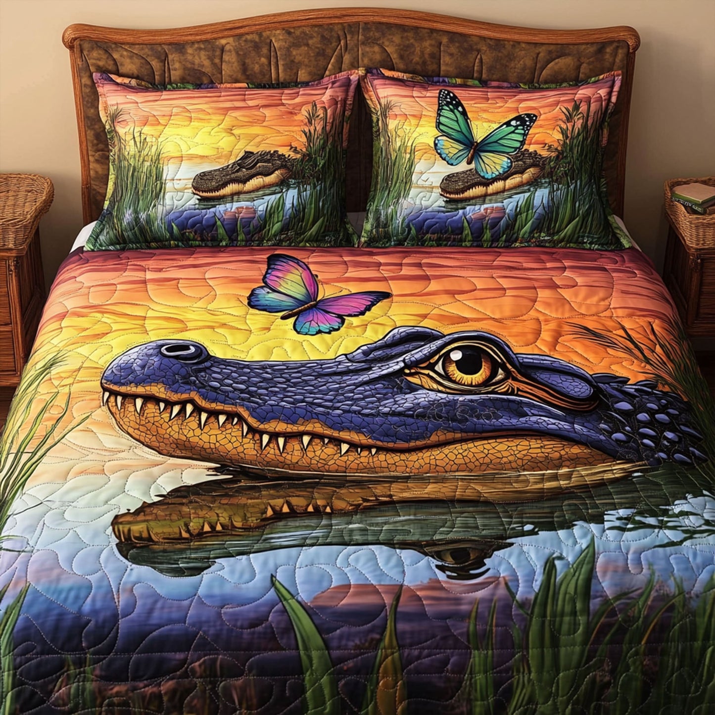 Swamp Shadows 3-Piece Quilted Bedding Set NCU0PT6635