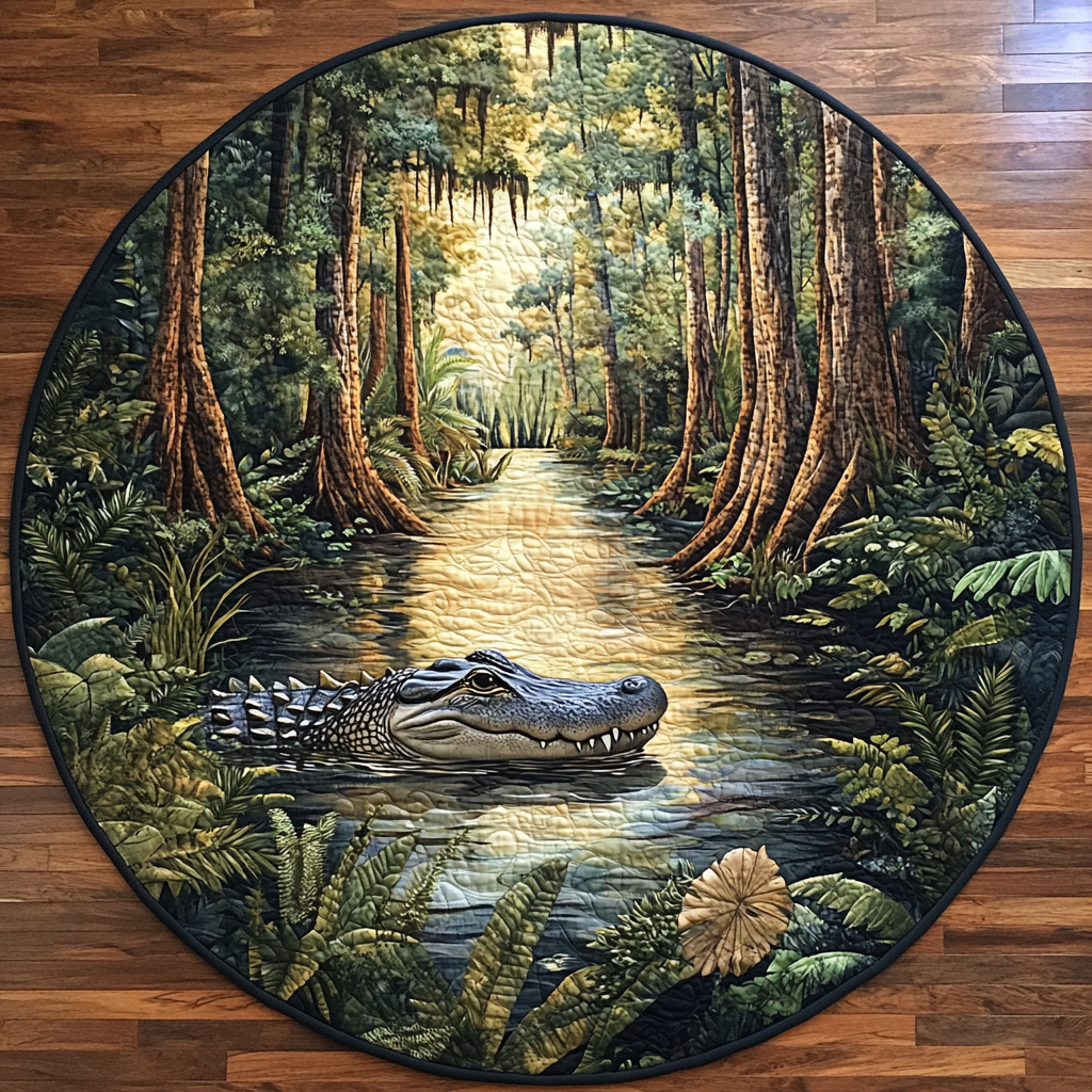 Swamp Shadows Quilted Round Mat NCU0DV5506