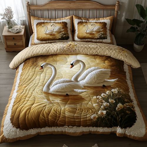 Swan Harmony 3-Piece Quilted Bedding Set NCU0DK9331