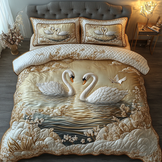 Swan Lakeview 3-Piece Quilted Bedding Set NCU0DK9333