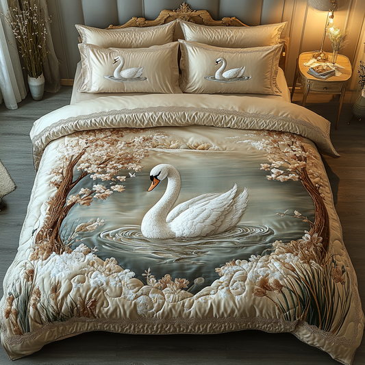 Swan Serenity 3-Piece Quilted Bedding Set NCU0DK9336