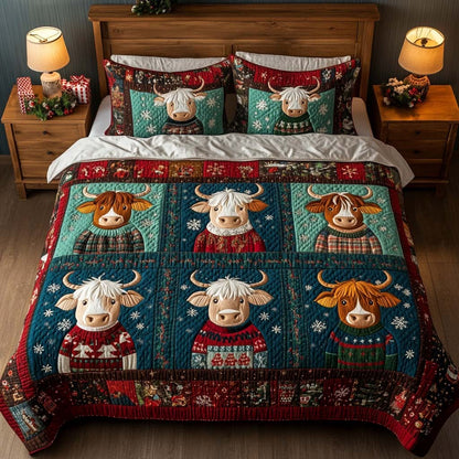 Sweater Season 3-Piece Quilted Bedding Set NCU0NT2464