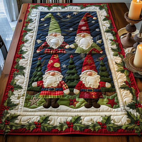 Sweet Gnome Quilted Table Runner NCU0DV332